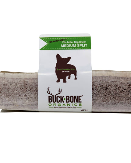 Elk Antler Medium Split Dog Chew, Banded