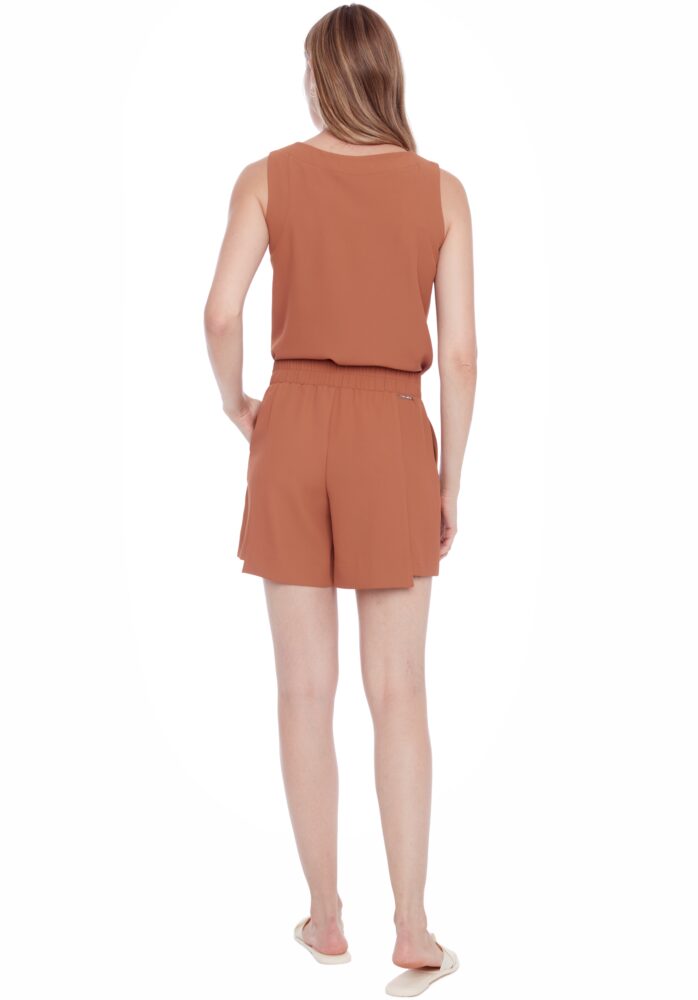 Elowee solid vegan silk pleated skort