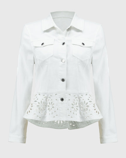 Stretch Denim Peplum Jacket