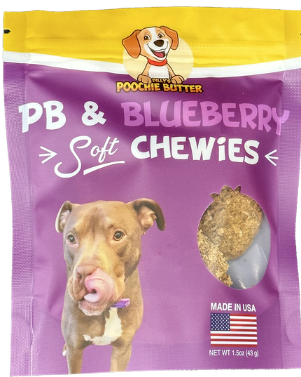 8oz Peanut Butter & Blueberry Soft Chewy Dog Treats: 8oz