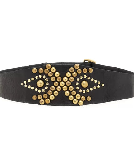 "Glam" Belt in black leather with studs