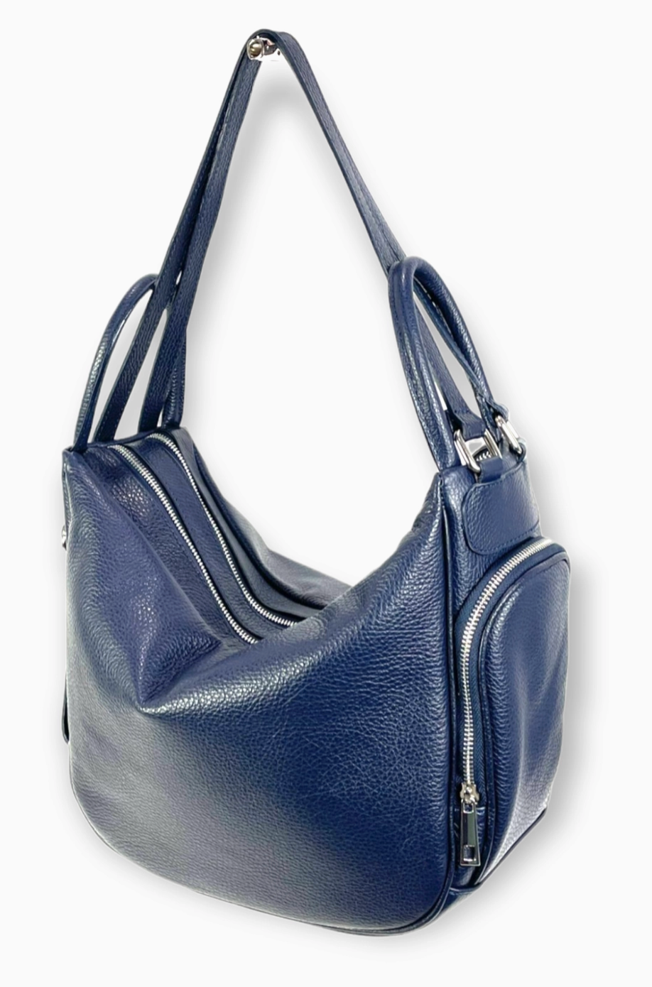 Genuine Leather Hobo Bag Convertible into Backpack