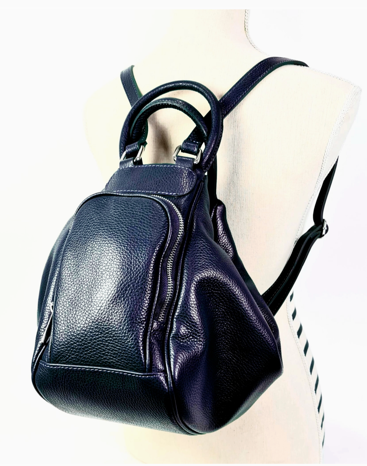 Genuine Leather Hobo Bag Convertible into Backpack