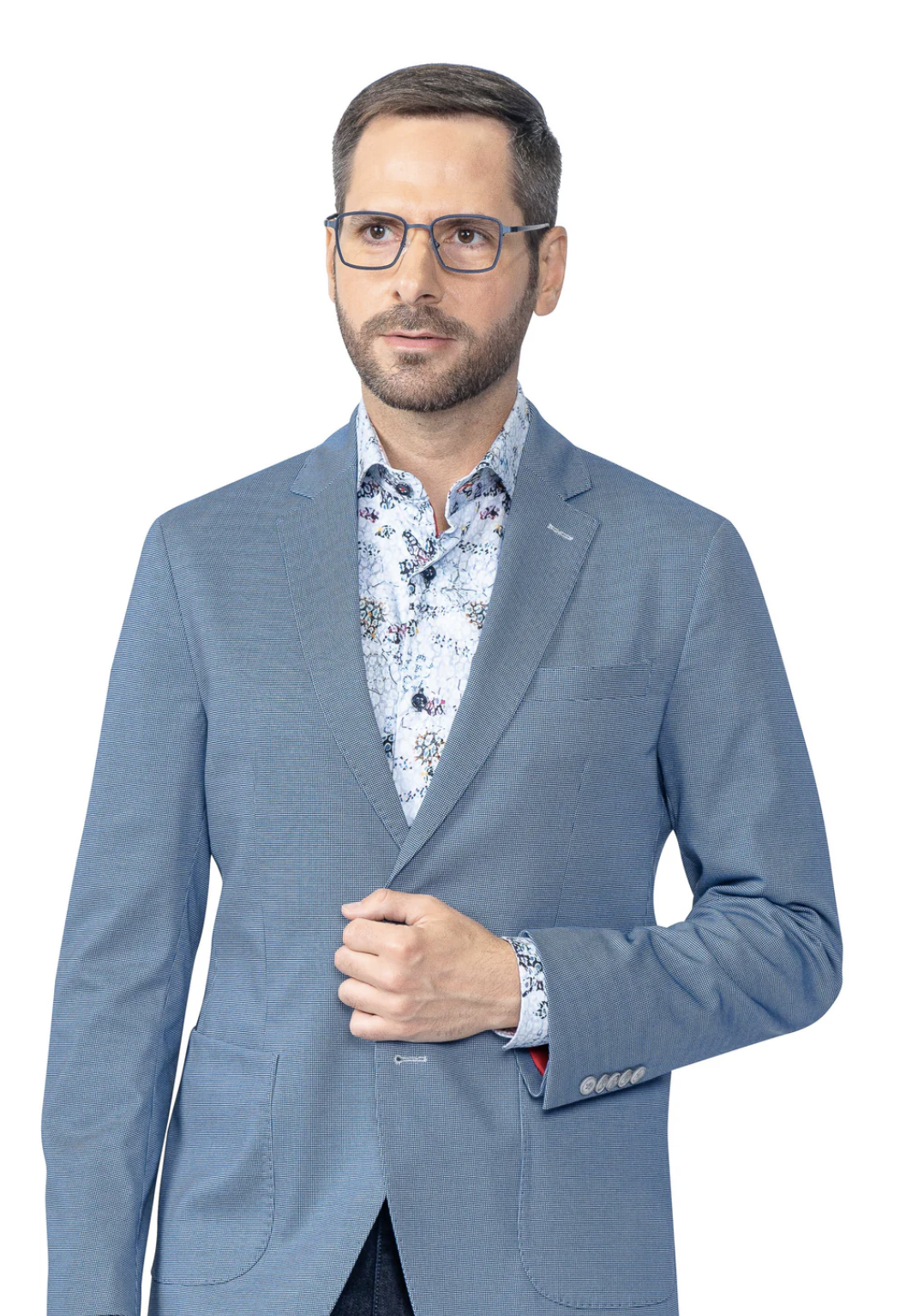 Yale Blue HoundstoothStretch Blazer