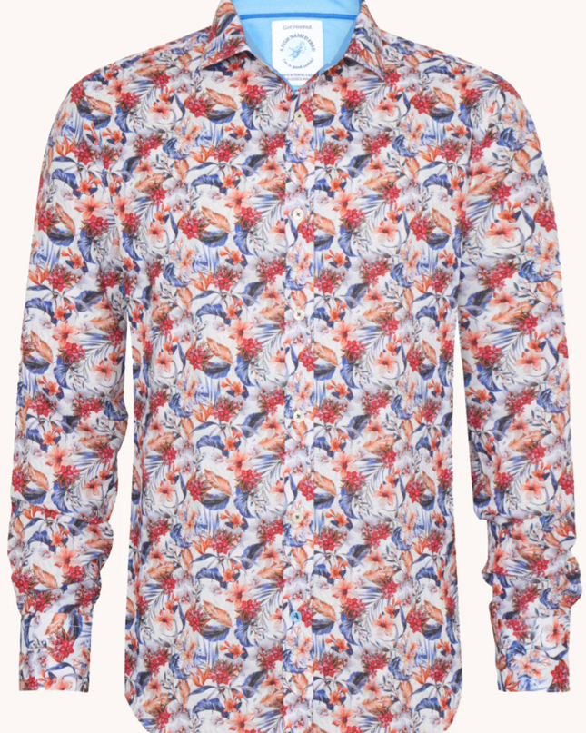 Coral Floral Multi LS Button Down