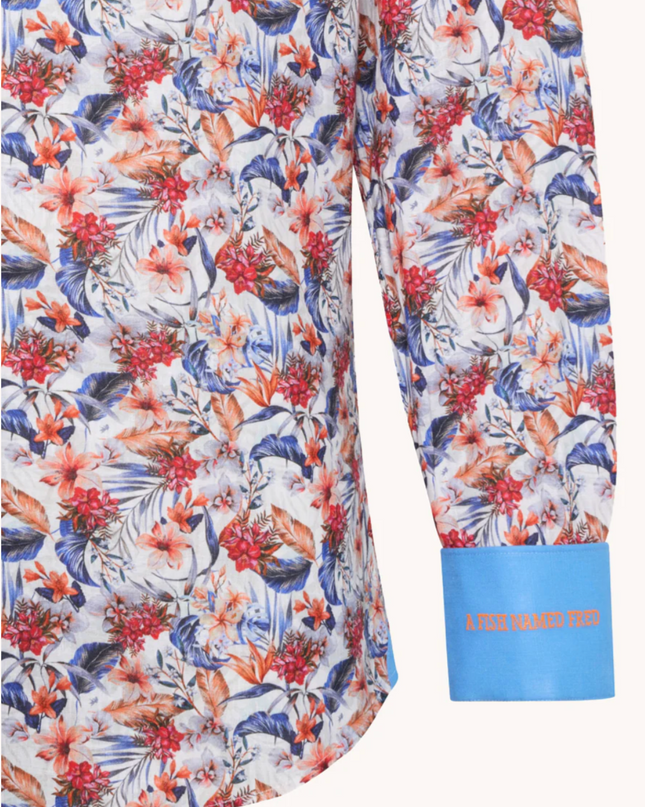 Coral Floral Multi LS Button Down