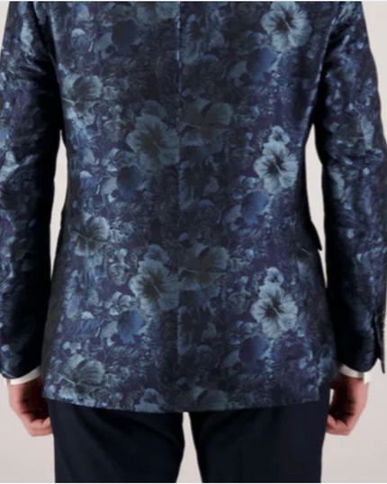 Metallic Blue Floral Summer Blazer