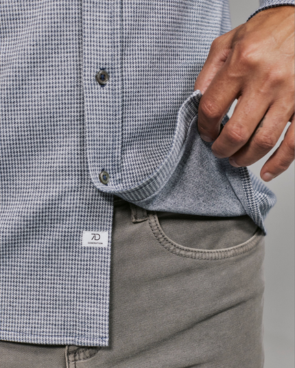 Houndstooth Knit Button Down L/S