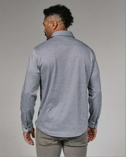 Houndstooth Knit Button Down L/S