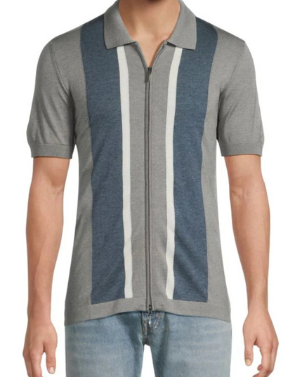 Double Front Zip w/ Panel S/S Shirt