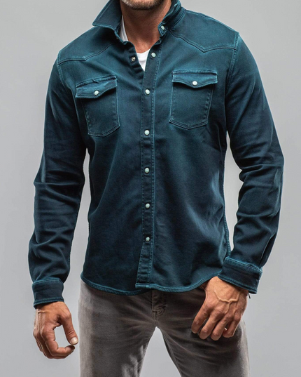 Men's Roper Denim Snap Shirt/Shacket - Teal