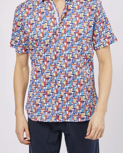 Sailboat with City Background Print S/S Shirt