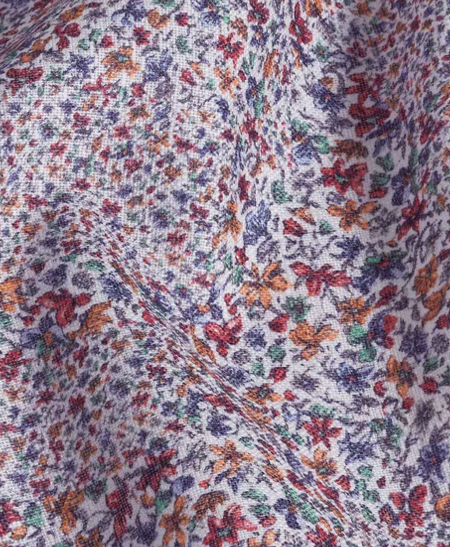Berry Linen Micro Floral Sport Shirt