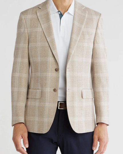 Glen Plaid Notch Lapel Blazer