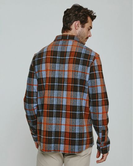 Genereations 4-way Stretch Soft Knit Plaid Shirt - Bronze