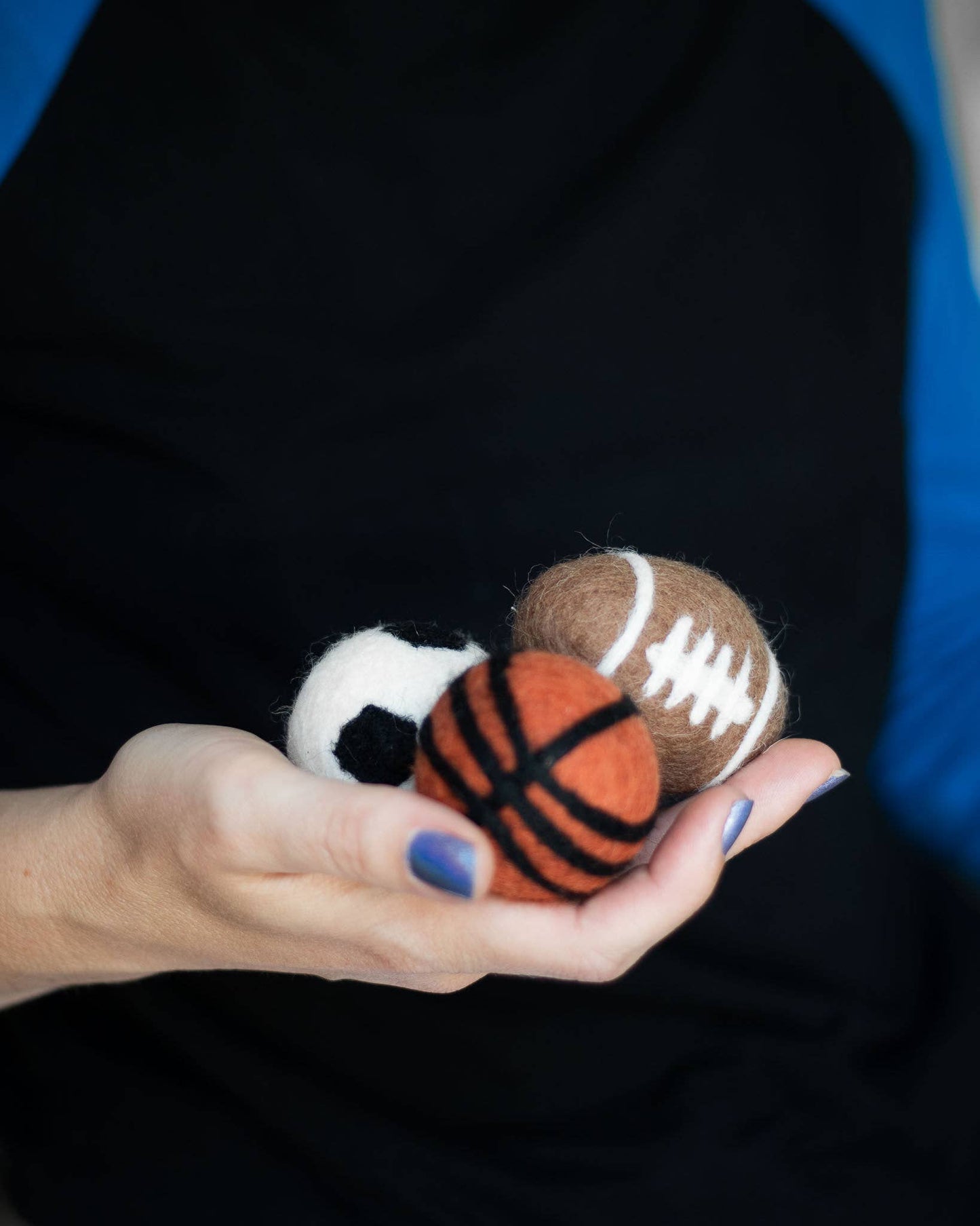 Sporty Felt Wool Eco Pet Toys / Fresheners - Set of 3