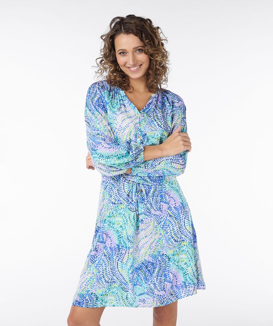 Dress Raglan Bayside Leaves Print