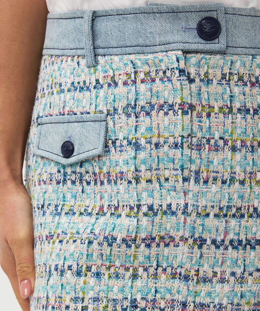 Skirt tweed jeans accent