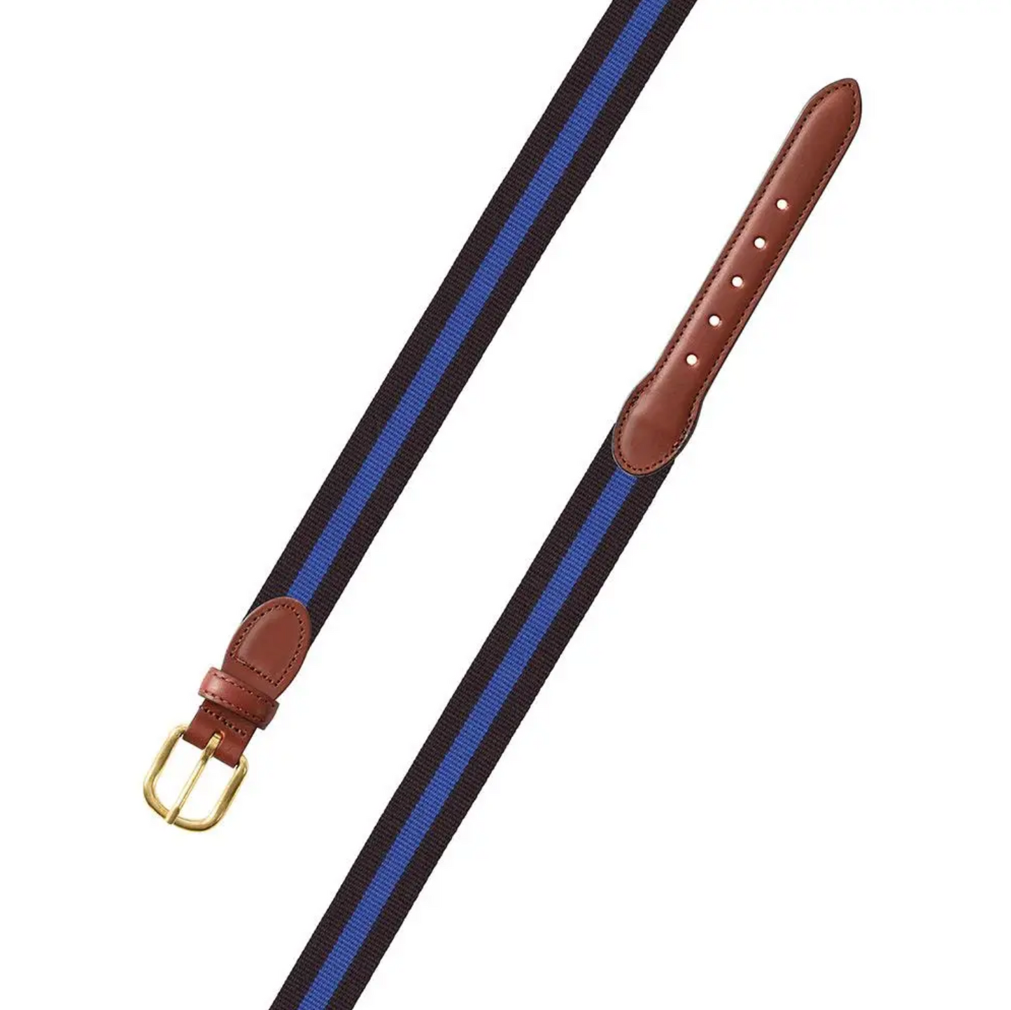Striped Surcingle Leather Tab Belt
