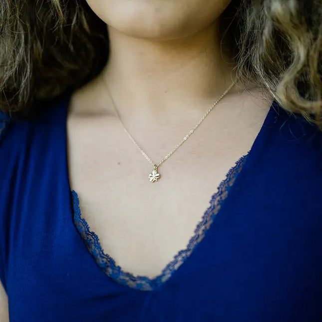 Gold Tiny Clover Necklace