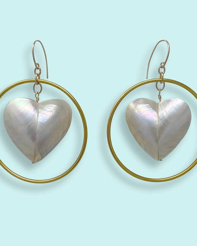 Pearl Heart Earrings