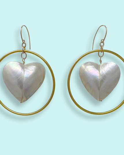 Pearl Heart Earrings