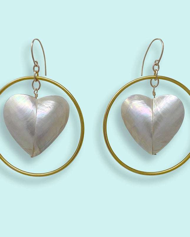 Pearl Heart Earrings