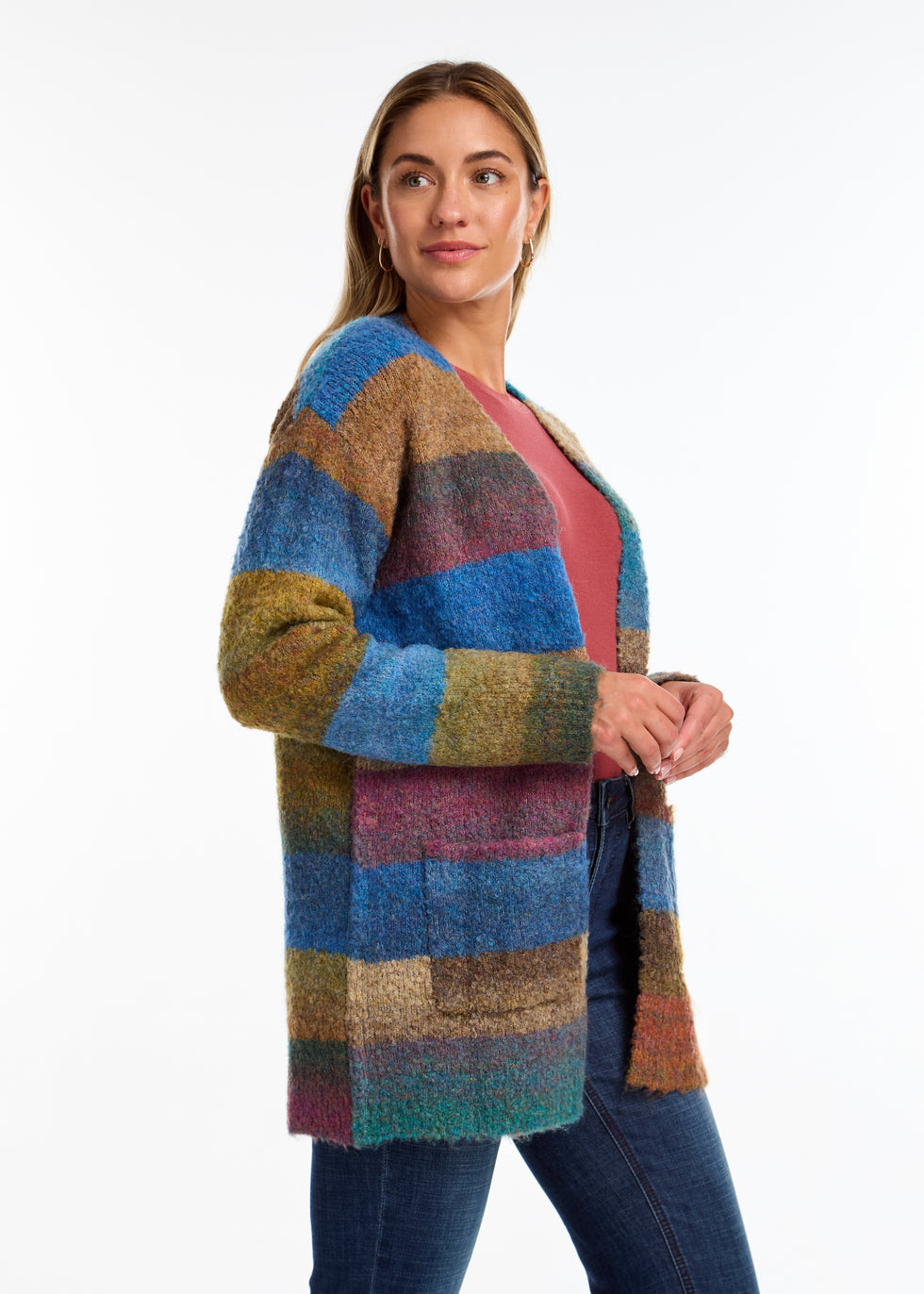 Striped Spacedye Cardigan