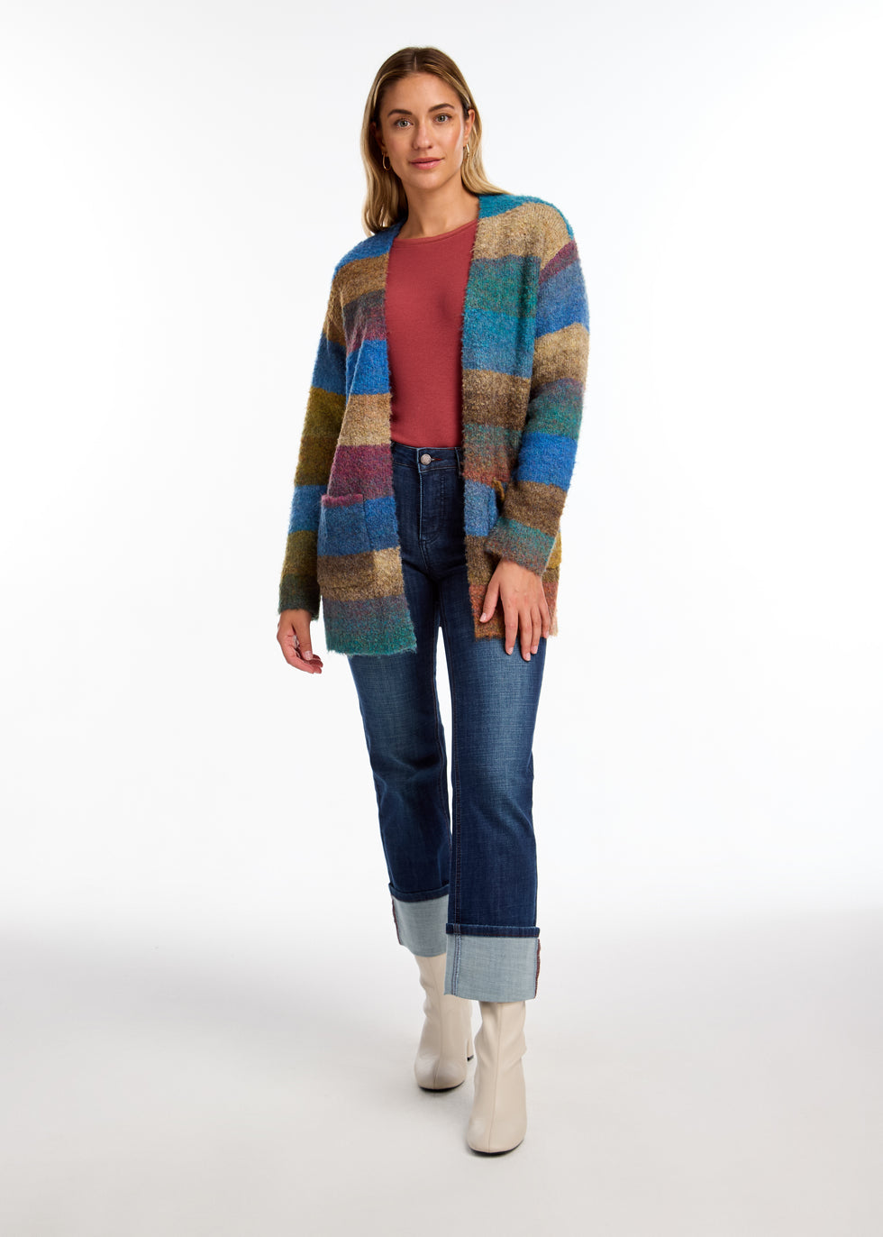 Striped Spacedye Cardigan