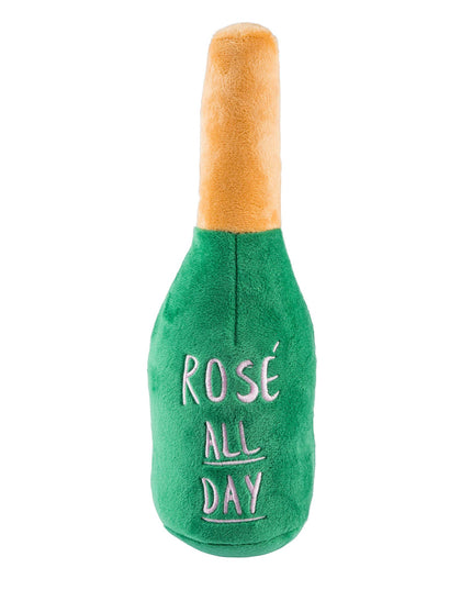 Woof Clicquot Rose' Champagne Bottle Squeaker Dog Toy: Large