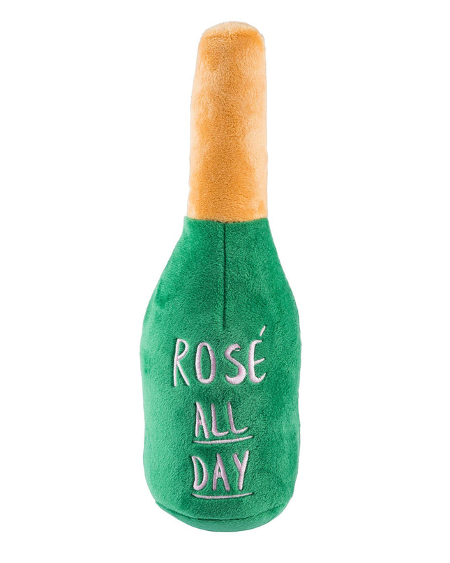 Woof Clicquot Rose' Champagne Bottle Squeaker Dog Toy: Large