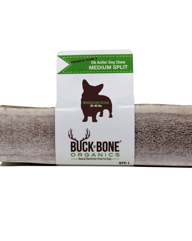 Elk Antler Medium Split Dog Chew, Banded