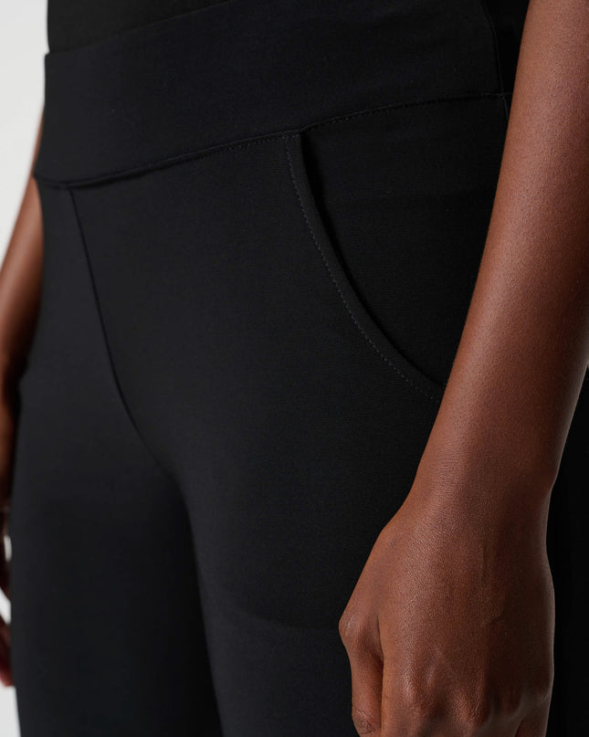 Joseph Ribkoff, black High-waisted Palazzo pants, slanted pockets. Women's srping collection. Mackinac Island boutique