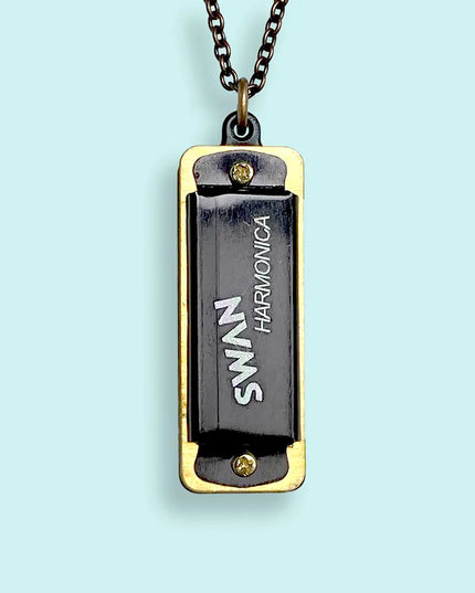 Harmonica Necklace Black