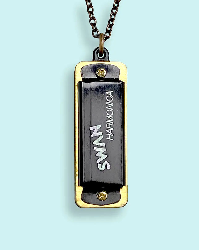Harmonica Necklace Black