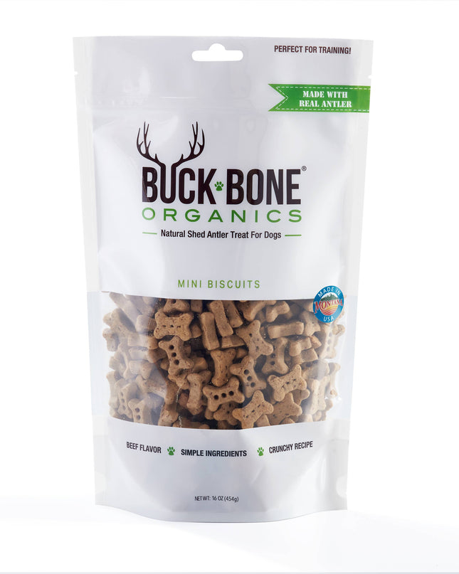 Natural Antler Dog Biscuits, Mini's, 16 OZ Bag