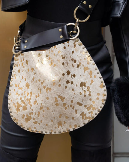 Medium X-Body | Acid Washed Cow Hide | Gold Inlay