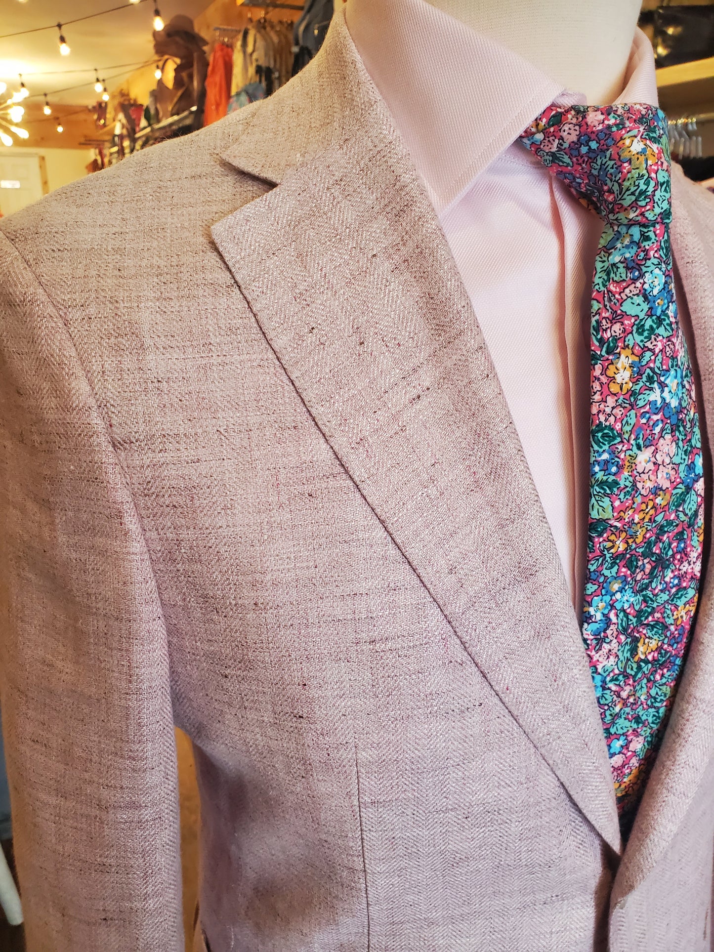 Lightweight pink linen sports jacket. Summer sports coat. Men's blazer. Mackinac Island boutique