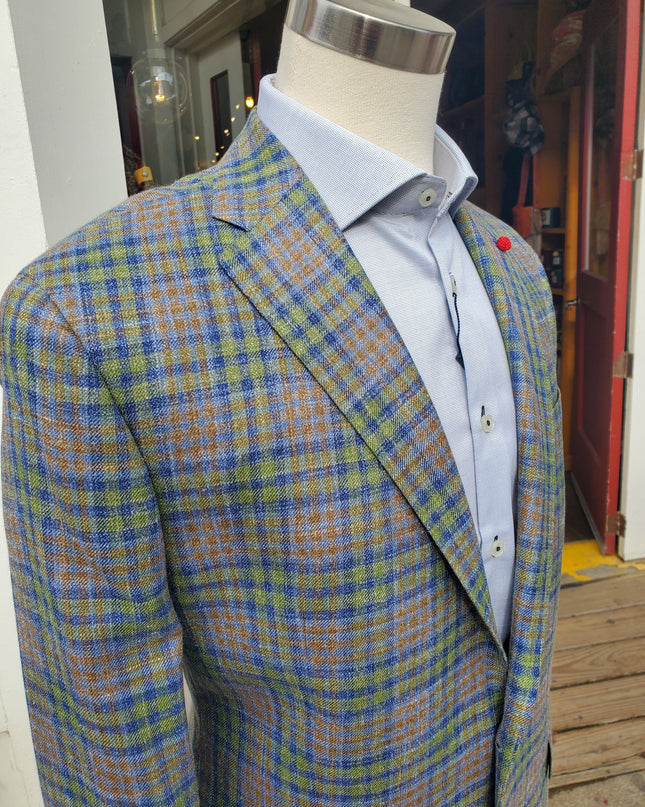 Green Multi-Check Italian Sport Jacket