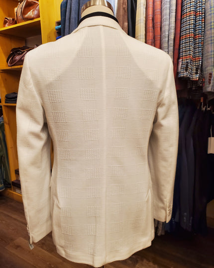Jacquard Interlock Houndstooth Plaid Blazer