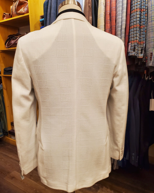 Jacquard Interlock Houndstooth Plaid Blazer