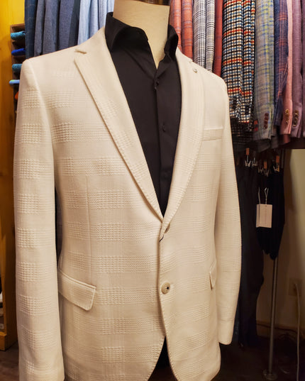 Jacquard Interlock Houndstooth Plaid Blazer