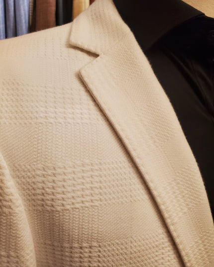 Jacquard Interlock Houndstooth Plaid Blazer