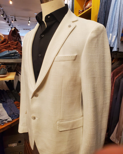 Jacquard Interlock Houndstooth Plaid Blazer