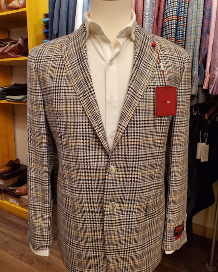 Italian Cream & Navy Houndstooth Sport Coat