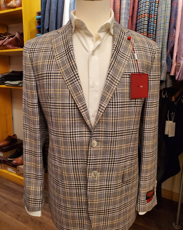 Italian Cream & Navy Houndstooth Sport Coat