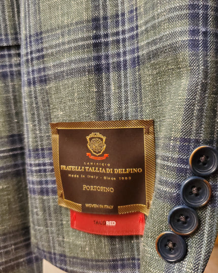 Green & Blue Plaid Italian Summer Blend Sport Jacket