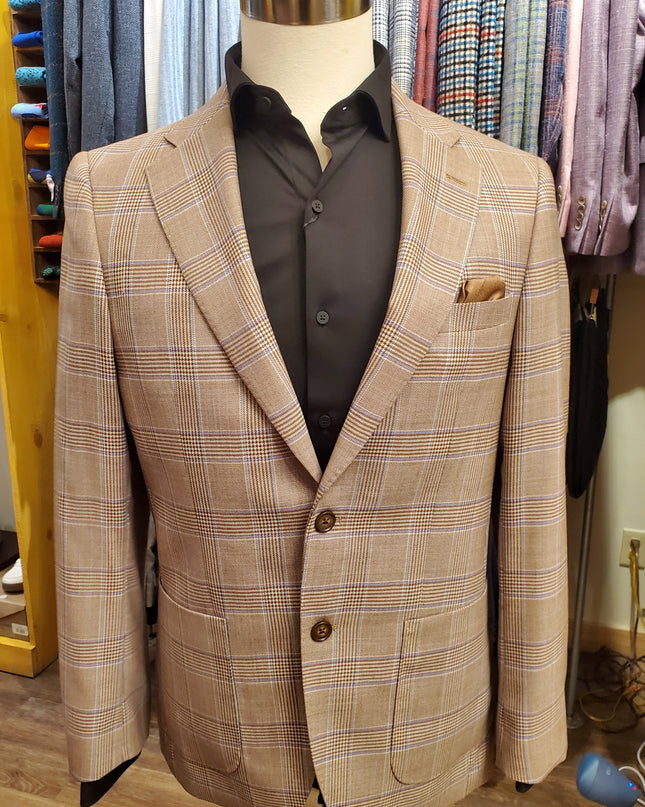 Brown/ Purple Plaid Sport Coat