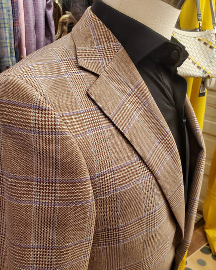 Brown/ Purple Plaid Sport Coat