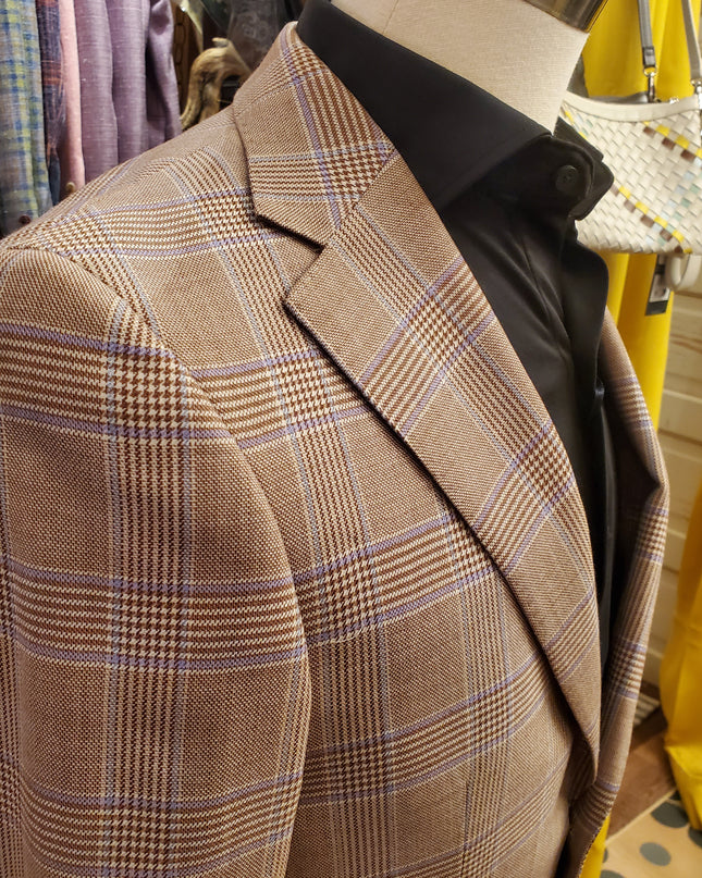 Brown/ Purple Plaid Sport Coat